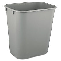 Rubbermaid Commercial Deskside Plastic Wastebasket, 3.5 gal, Plastic, Gray (2955GRA)