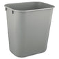 Rubbermaid Commercial Deskside Plastic Wastebasket, 3.5 gal, Plastic, Gray (2955GRA)
