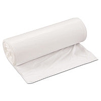 Inteplast Group Low-Density Commercial Can Liners, 33 gal, 0.8 mil, 33" x 39", White, Interleaved Roll, 25 Bags/Roll, 6 Rolls/Carton (SL3339XHW)