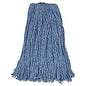 Cotton/Synthetic Cut-End Blend Mop Head, 24 oz, 1" Band, Blue, 12/Carton
