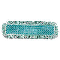 Rubbermaid HYGEN Microfiber Fringed Dust Mop Pad, 24w x 9d, Green (Q42600GR00)