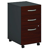 Bush Series C Mobile Pedestal File, Left/Right, 3-Drawers: Box/Box/File, Legal/Letter/A4/A5, Cherry/Gray, 15.75" x 20.25" x 27.88" (WC24453SU)