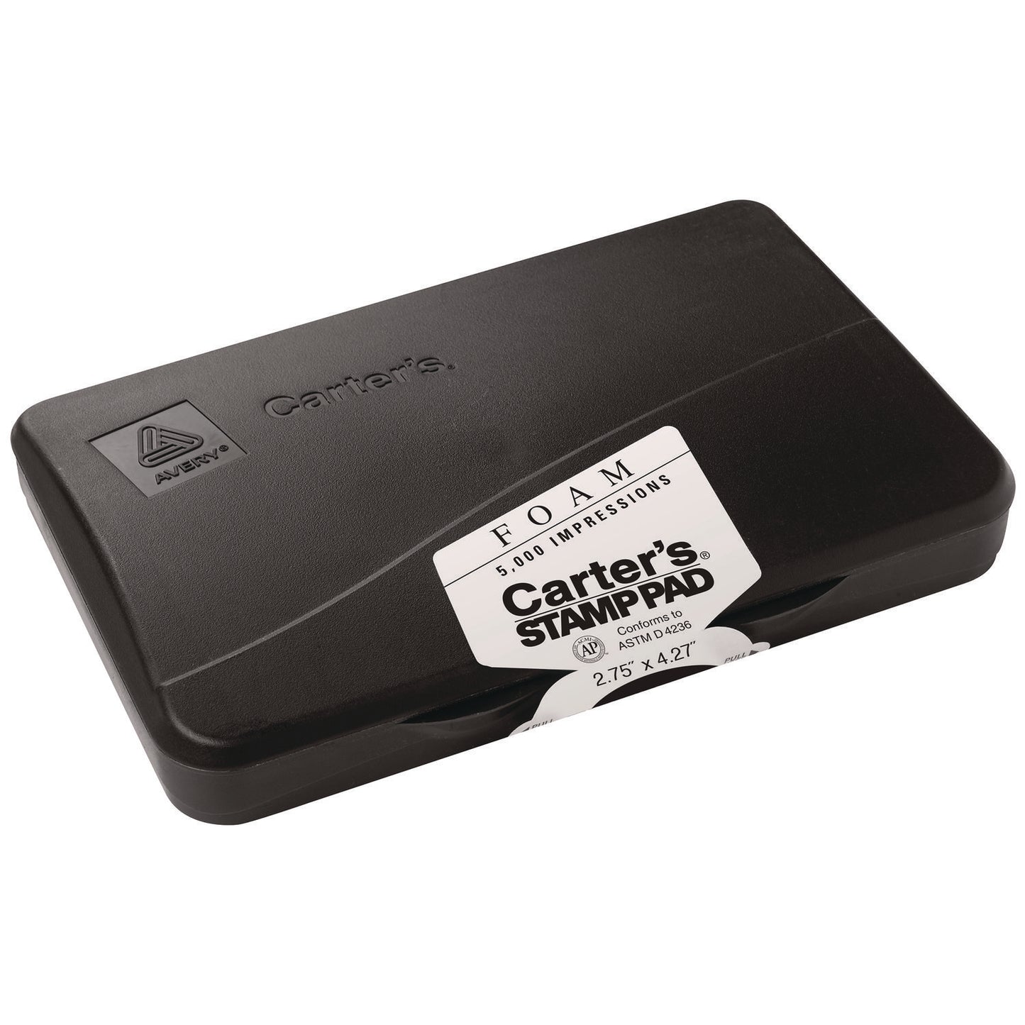 Carter's Pre-Inked Foam Stamp Pad, 4.25" x 2.75", Black (21381)