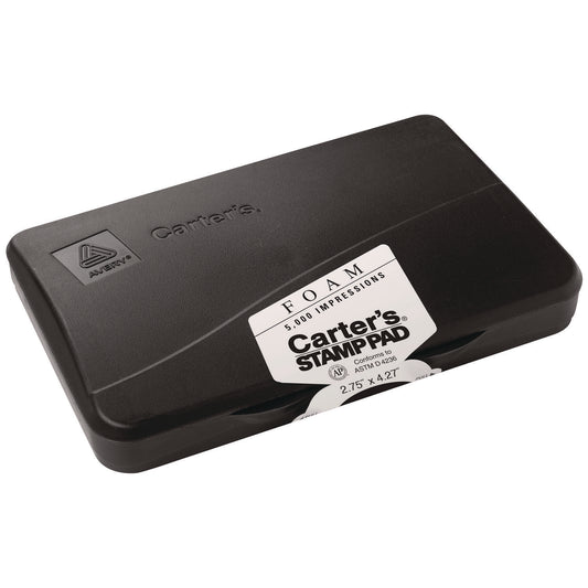 Carter's Pre-Inked Foam Stamp Pad, 4.25" x 2.75", Black (21381)