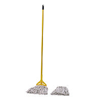 Boardwalk(R) Cut-End Mop Kits, #24, 60" Handle, 2 Mop Heads and 1 Handle (BWK5324C)