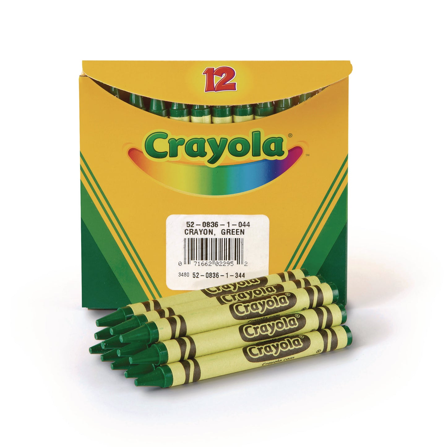 Crayola Bulk Crayons, Regular Size, 0.31" x 3.63", Green, 12/Box (520836044)