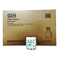 GEN Small Roll Bath Tissue, Septic Safe, 1-Ply, White, 1,000 Sheets/Roll, 96 Rolls/Carton (10001PLY)