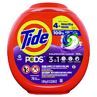 Tide PODS Laundry Detergent, Spring Meadow, 66 oz Tub, 76 Pacs/Tub, 4 Tubs/Carton (09166CT)