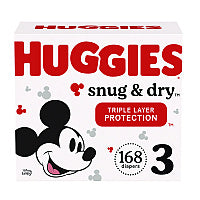 Huggies(R) Snug and Dry Diapers, Size 3, 16-28 lbs, 168 Diapers (51520)