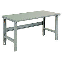 Global Industrial Standard Duty Steel Top Adjustable Height Workbench, 2,000 lbs, 72 x 30 x 30.88 to 36.88, Gray (183154)