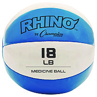 Champion Sports Rhino Leather Medicine Ball, 18 lb, Teal/White (MB16)