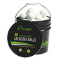Champion Sports Lacrosse Balls in a Bucket, 11" x 11" Bucket with 36 White Rubber Balls (LBWN36)
