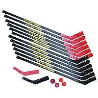 Champion Sports Ultra Shaft Hockey Set, Twelve 47' Hockey Sticks/Two Pucks/Two Balls/Two Extra Blades (US47SET)