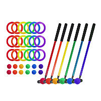 Champion Sports Mini Golf Set, 12 Balls/6 Putters/18 Rings/3 Target Holes (MGSET)