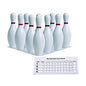 Champion Sports Plastic Bowling Pin Set, White, 10/Set (BP10)