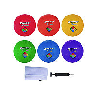Champion Sports 8.5" Playground Ball Set with Pump, Assorted Colors, 6/Set (PG85XSET)