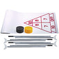 Champion Sports Blacktop Shuffleboard Set, (2) Two-Piece 51" Cues/(8) Discs/Sidewalk Chalk (SBA30)
