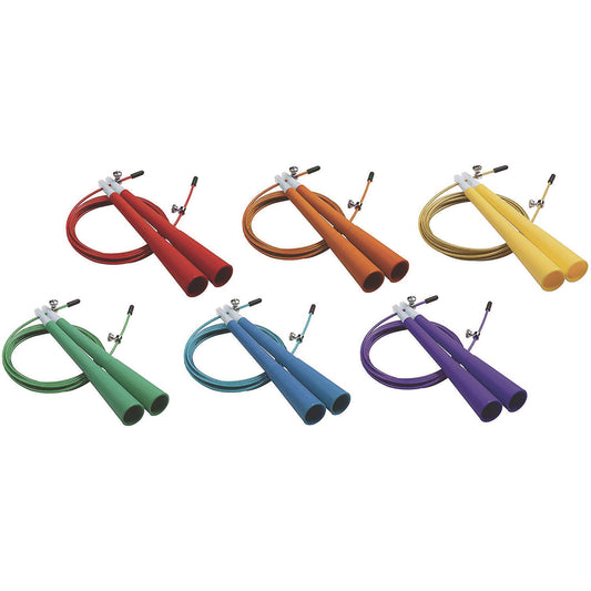 Champion Sports Double Bearing Speed Jump Rope Set, 9 ft, Assorted Colors, 6/Set (XRJ9SET)