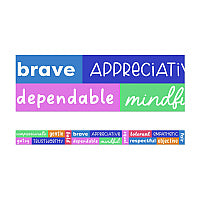 Carson-Dellosa Straight Borders, 12-Piece Set, Motivational: Positive Words, 3" x 3 ft, Multicolor (108520)