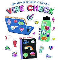 Carson-Dellosa Decorative Bulletin Board Set, 51-Piece Set, We Stick Together: Vibe Check, 14.1" x 17.9", Multicolor (110584)