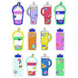 Carson-Dellosa Assorted Colorful Cut-Outs, 36-Piece Set, We Stick Together: Cups + Water Bottles, 5.8" x 8", Multicolor (120651)
