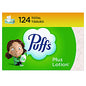 Puffs Plus Lotion Facial Tissue, 2-Ply, White, 124 Sheets/Box, 24 Boxes/Carton (39346)
