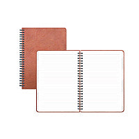 Blue Sky ASMBLD Faux Leather Wirebound Notebook, 1-Subject, Medium/College Rule, Tan Cover, (80) 8.5 x 5.75 Sheets (150538)