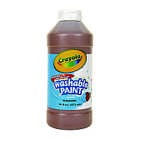 Crayola Washable Paint, Brown, 16 oz Bottle (542016007)