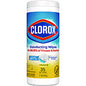 Clorox Disinfecting Wipes, 1-Ply, 7 x 8, Crisp Lemon, White, 35/Canister (01594EA)