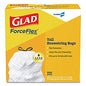 Glad Tall Kitchen Drawstring Trash Bags, 13 gal, 24" x 27.38", Gray, 100/Box (78526)