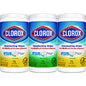 Clorox Disinfecting Wipes, 1-Ply, 7 x 8, Fresh Scent/Citrus Blend, White, 75/Canister, 3 Canisters/Pack (30208PK)