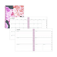 Blue Sky Joselyn Weekly/Monthly Planner, Floral Artwork, 11 x 8.5, Pink/Peach/Black Cover, 12-Month (Jan to Dec): 2026 (110394)