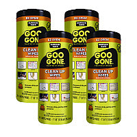 Goo Gone Clean Up Wipes, 1-Ply, 8 x 7, Citrus Scent, White, 24/Canister, 4 Canisters/Carton (2000)