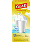 Glad OdorShield Quick-Tie Small Trash Bags, Tie-Flap, 4 gal, Fresh Clean Scent, 8" x 18", White, 26 Bags/Box, 6 Boxes/Carton (78812)