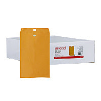 Universal Kraft Clasp Envelope, #98, Square Flap, Clasp/Gummed Closure, 10 x 15, Brown Kraft, 100/Box (UNV35268)