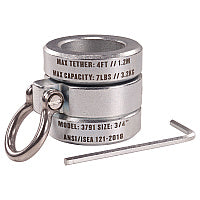 ergodyne Squids 3791 Sleever/Connecting Bar Lock Collar with Tool Attachment Point, 7 lb Max Working Capacity, 0.75" Long, Silver (19106)