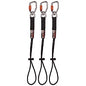 ergodyne Squids 3714 Elastic Tool Tail Lanyard w/Carabiner and Cinch Loop, 10 lb Max Working Capacity, 15" Long, Black, 3/Pack (19766)