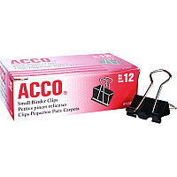 Acco Binder Clips, Small, Black/Silver, Dozen (72020)
