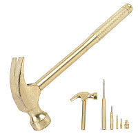 Great Neck 5-in-1 Carpenter's Hammer with Nesting Handle Containing Four Screwdrivers, 6.5" Long Gold Handle (19006)