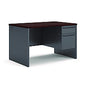 HON 38000 Series Right Pedestal Desk, 48" x 30" x 29.5", Mahogany/Charcoal (38251NS)
