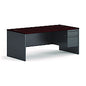 HON 38000 Series Right Pedestal Desk, 72" x 36" x 29.5", Mahogany/Charcoal (38293RNS)