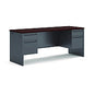 HON 38000 Series Kneespace Credenza, 72w x 24d x 29.5h, Mahogany/Charcoal (38854NS)