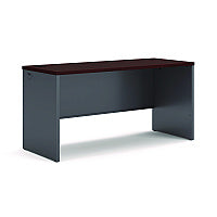 HON 38000 Series Desk Shell, 60w x 24d x 29.5h, Mahogany/Charcoal (38922NS)