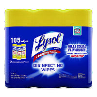 Lysol(R) Disinfecting Wipes, Lemon Lime, 35 Wipes, 12 Canisters (82159CT)