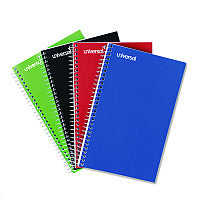 Universal Wirebound Notebook, 3-Subject, Medium/College Rule, Assorted Cover Colors, (120) 9.5 x 6 Sheets, 4/Pack (UNV66414)