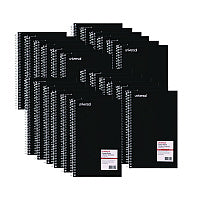 Universal Wirebound Notebook, 3-Subject, Medium/College Rule, Black Cover, (120) 9.5 x 6 Sheets (UNV66410)