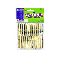 Creativity Street Wood Spring Clothespins, 3.38" Length, Natural, 50/Pack (365801)