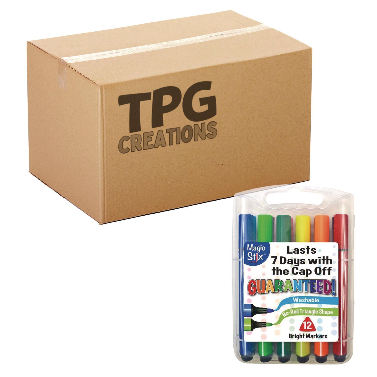 The Pencil Grip Magic Tri Stix Set, 12 Assorted Colors, 12/Set, 48 Sets/Carton (39548)