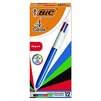 BIC 4-Color Multi-Color Ballpoint Pen, Retractable, Medium 1 mm, Black/Blue/Green/Red Ink, Blue/White Barrel (MM11)
