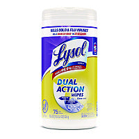 Lysol(R) Dual Action Disinfecting Wipes, Citrus Scent, 75 Wipes (81700)